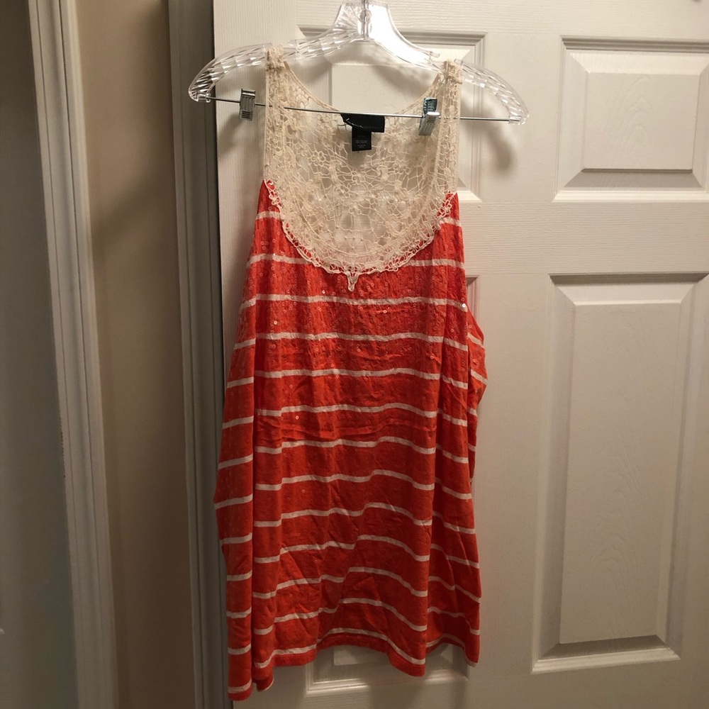 Sequin and lace detailed Lane Bryant tank top